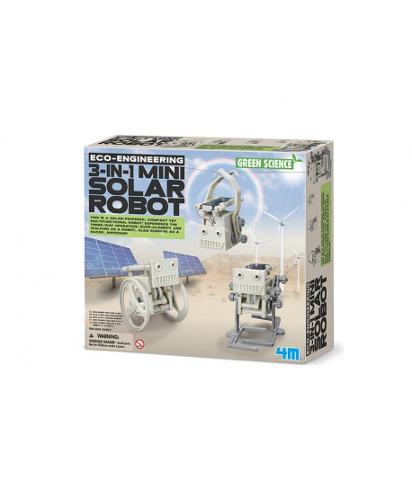 Green science mini robot solar 3 en 1